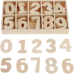 Wooden Number 0 to 9 4pcs each RAW381-1